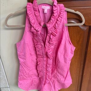 Lilly Pulitzer Pink Ruffled Blouse